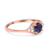 Art Deco Round Natural Stone Wedding Ring