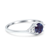 Art Deco Round Natural Stone Wedding Ring