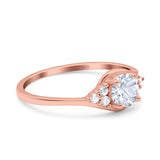 Art Deco Round Natural Stone Wedding Ring