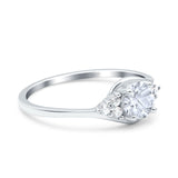 Art Deco Round Natural Stone Wedding Ring