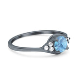 Art Deco Round Natural Stone Wedding Ring