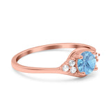 Art Deco Round Natural Stone Wedding Ring