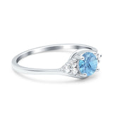 Art Deco Round Natural Stone Wedding Ring