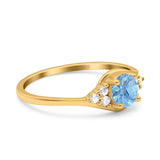 Art Deco Round Natural Stone Wedding Ring