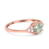 Art Deco Round Natural Stone Wedding Ring