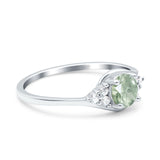 Art Deco Round Natural Stone Wedding Ring