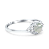 Art Deco Round Natural Stone Wedding Ring