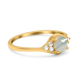 Art Deco Round Natural Stone Wedding Ring