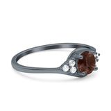 Art Deco Round Natural Stone Wedding Ring