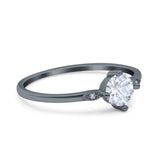 Art Deco Round Natural Stone Wedding Ring