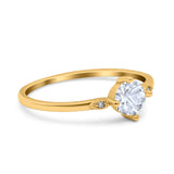 Art Deco Round Natural Stone Wedding Ring