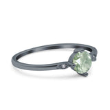 Art Deco Round Natural Stone Wedding Ring