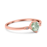 Art Deco Round Natural Stone Wedding Ring