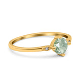 Art Deco Round Natural Stone Wedding Ring