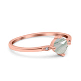 Art Deco Round Natural Stone Wedding Ring