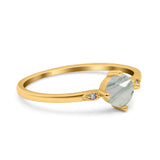 Art Deco Round Natural Stone Wedding Ring