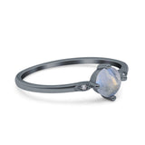 Art Deco Round Natural Stone Wedding Ring