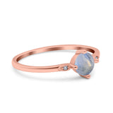 Art Deco Round Natural Stone Wedding Ring