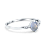 Art Deco Round Natural Stone Wedding Ring