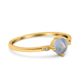 Art Deco Round Natural Stone Wedding Ring