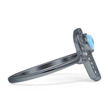Hand Of Hamsa 13mm Evil Eye Cubic Zirconia Ring 925 Sterling Silver