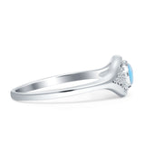 Marquise Style 7mm Evil Eye Cubic Zirconia Cluster Ring 925 Sterling Silver