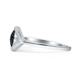 Evil Eye Cluster Black CZ Ring