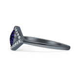 Evil Eye Cluster Blue Sapphire CZ Ring