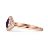 Evil Eye Cluster Blue Sapphire CZ Ring
