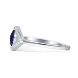 Evil Eye Cluster Blue Sapphire CZ Ring