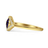 Evil Eye Cluster Blue Sapphire CZ Ring