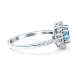 Floral Art Deco Round Natural Stone Ring