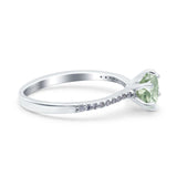 Art Deco Round Natural Stone Ring