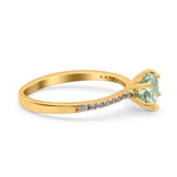 Art Deco Round Natural Stone Ring