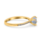 Art Deco Round Natural Stone Ring