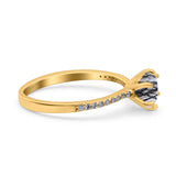 Art Deco Round Natural Stone Ring