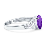 Art Deco Pear Teardrop Natural Stone Ring