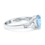 Art Deco Pear Teardrop Natural Stone Ring