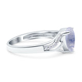 Art Deco Pear Teardrop Natural Stone Ring