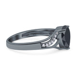 Art Deco Pear Teardrop Natural Stone Ring