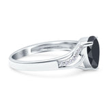 Art Deco Pear Teardrop Natural Stone Ring