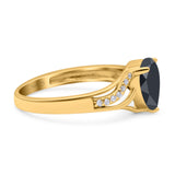 Art Deco Pear Teardrop Natural Stone Ring