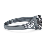 Art Deco Pear Teardrop Natural Stone Ring