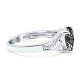 Art Deco Pear Teardrop Natural Stone Ring