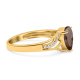 Art Deco Pear Teardrop Natural Stone Ring