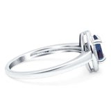 Oval Natural Stone Halo Wedding Ring