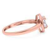 Oval Natural Stone Halo Wedding Ring