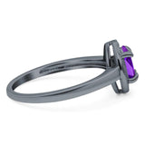 Oval Natural Stone Halo Wedding Ring