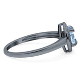 Oval Natural Stone Halo Wedding Ring