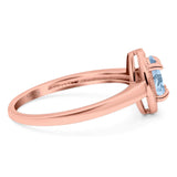 Oval Natural Stone Halo Wedding Ring